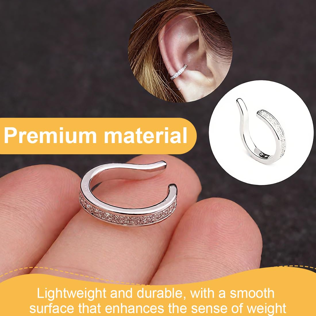 Pendientes de clip correctores de orejas S925 para orejas salientes GXGM