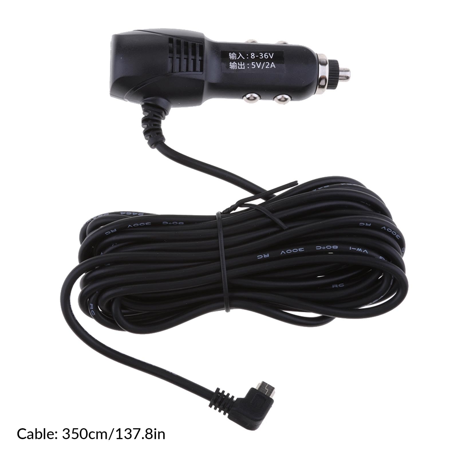 Enakshi® 3.5 Meter Car Lighter Adapter | 8-36V to 5V/2A Mini USB Right Bend Cable | Fast Charging for Dash Cam, Phone, Tablet, MP3, MP4 | Durable Poly Build Continuous Use-image-31