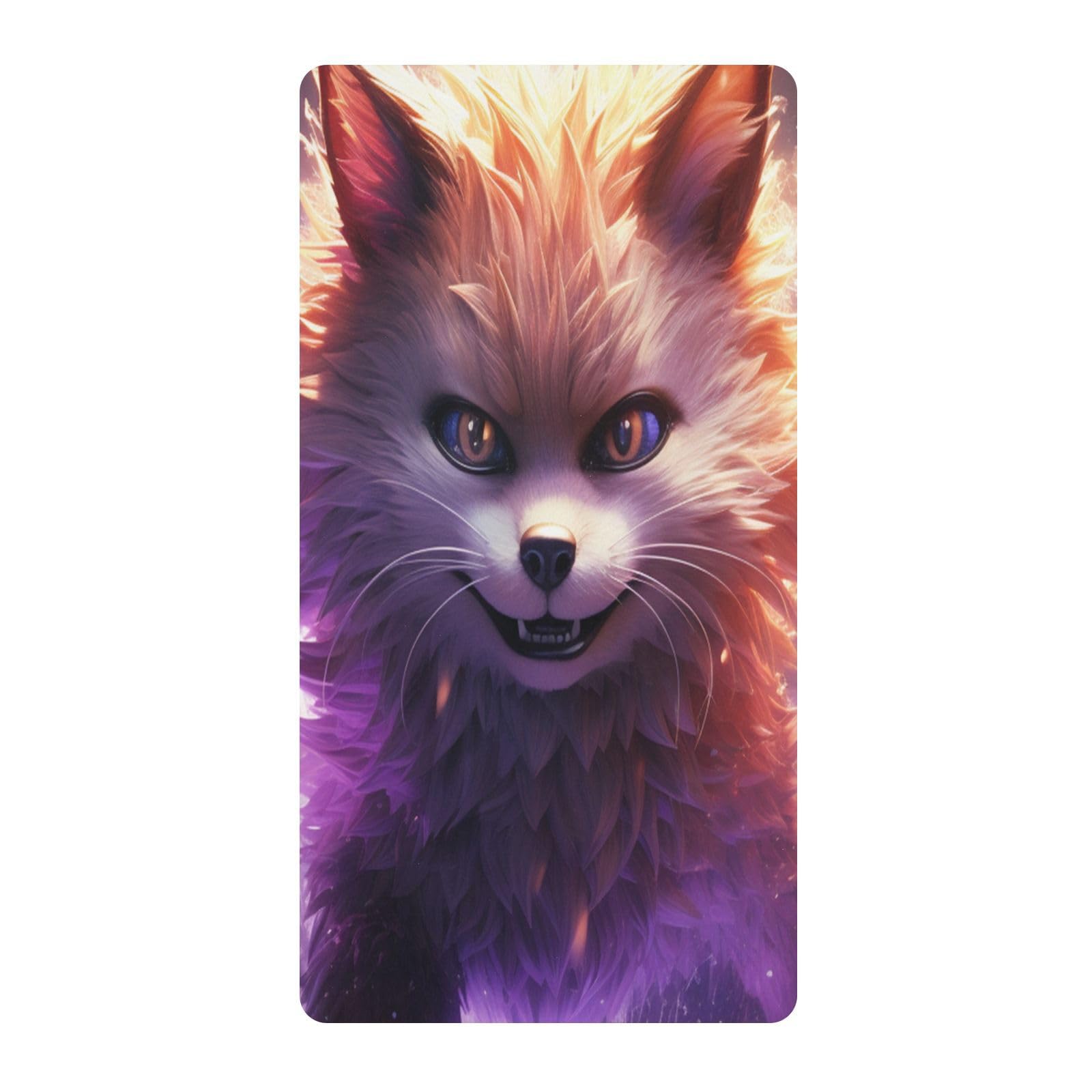 Angry Fox Purple Fire Toddler Crib Sheet Soft Cotton Baby Play Sheets Fitted for Mattress Playard