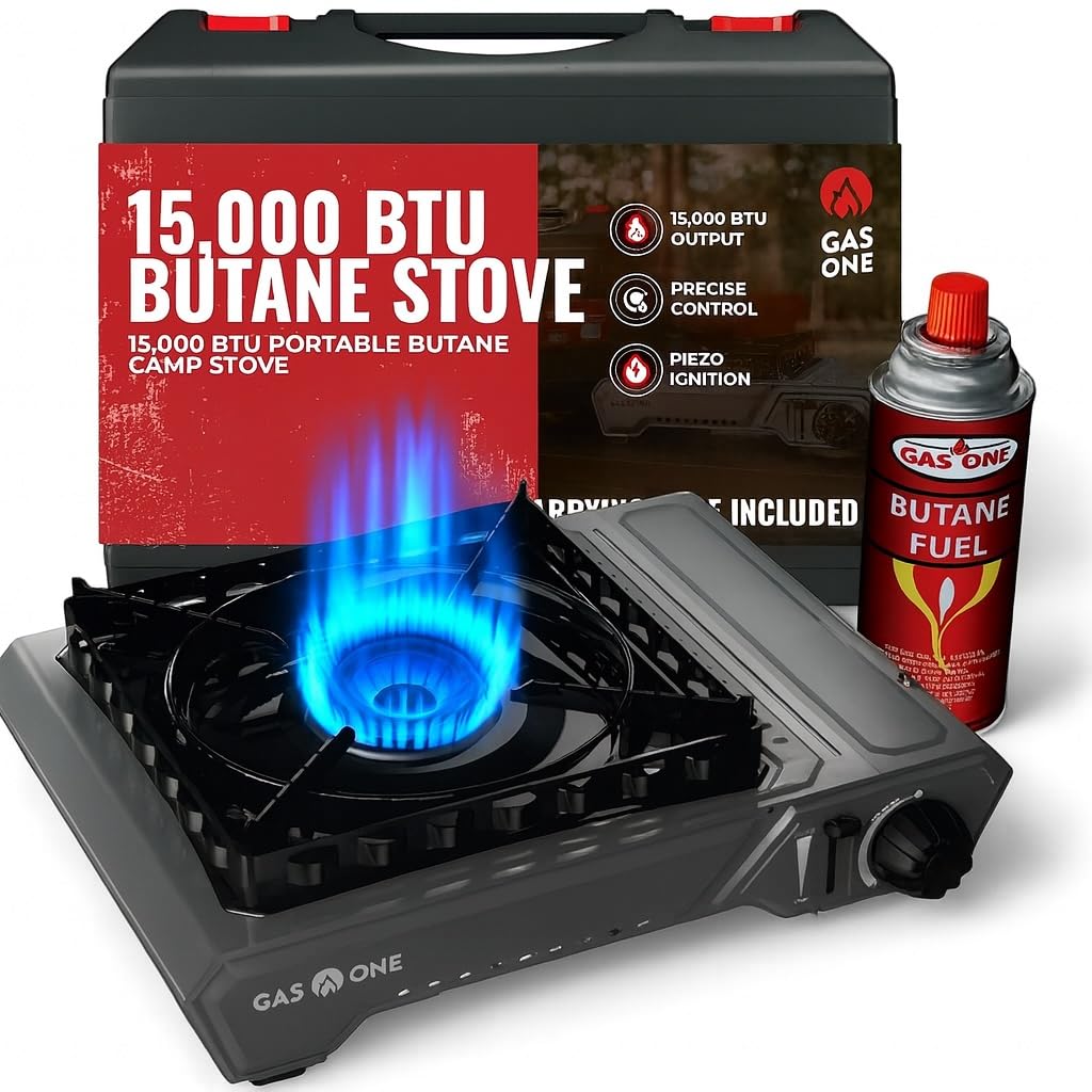 Réchaud de camping portable au butane GasOne GS-5900A robuste pour cuisine extérieure
