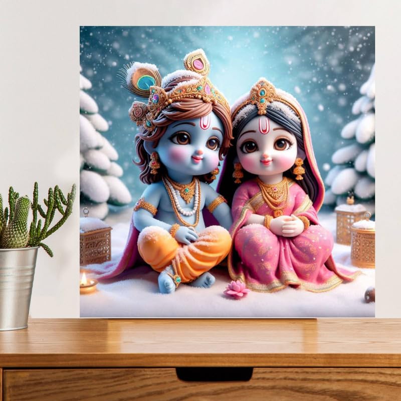 Image of British Terminal Cute little Bal Gopal Baby God Krishna| Kanha Ji | Laddu Lord Makhan Chor Painting Religious Poster for Pregnant Women for wall (matt thin vinyl,sticker,multicolor,unframed)| bj391