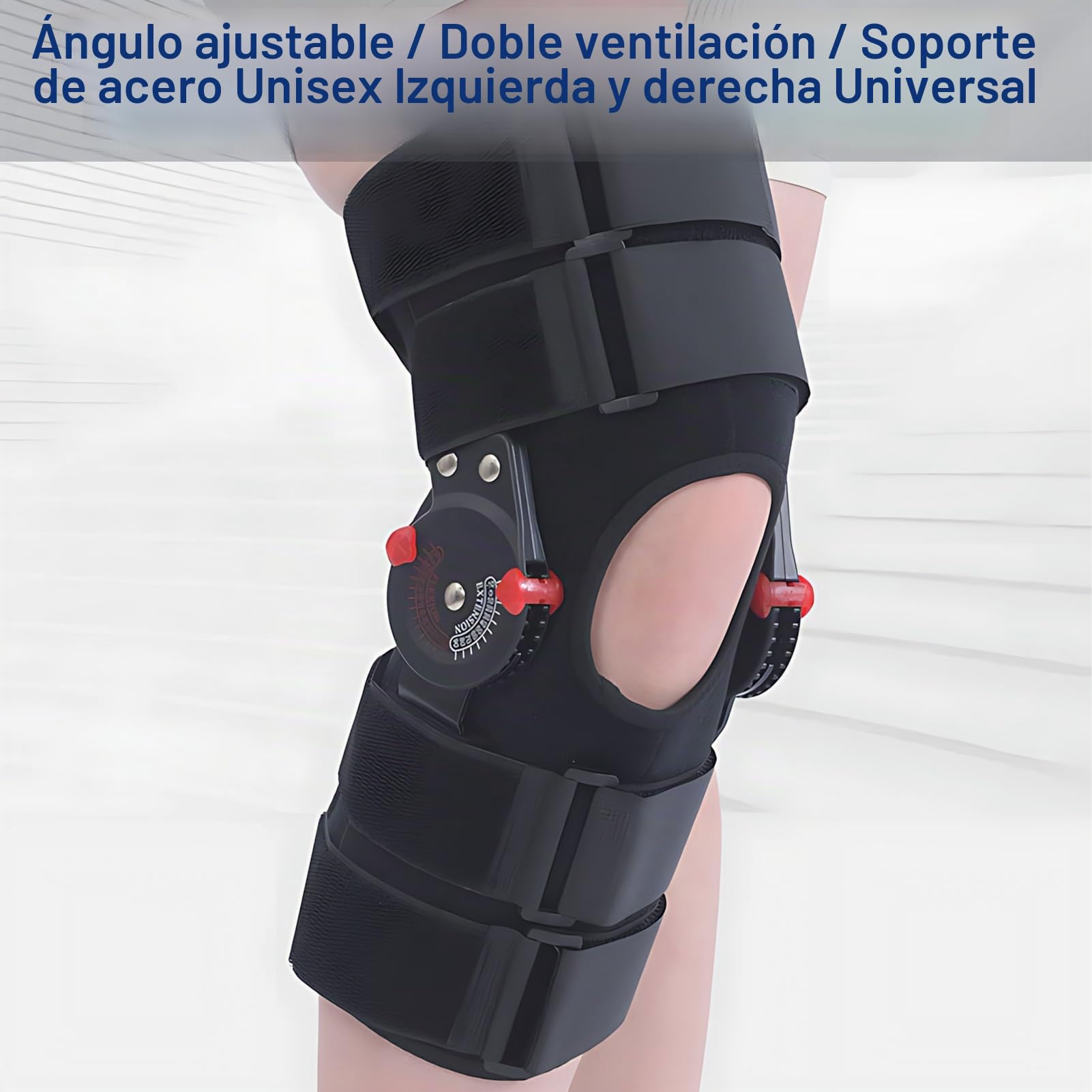 Rodillera Articulada Ajustable – ROM Controlado, Ligera, Soporte Post-Operatorio ACL/Menisco, Unisex Para Pierna Izquierda o Derecha