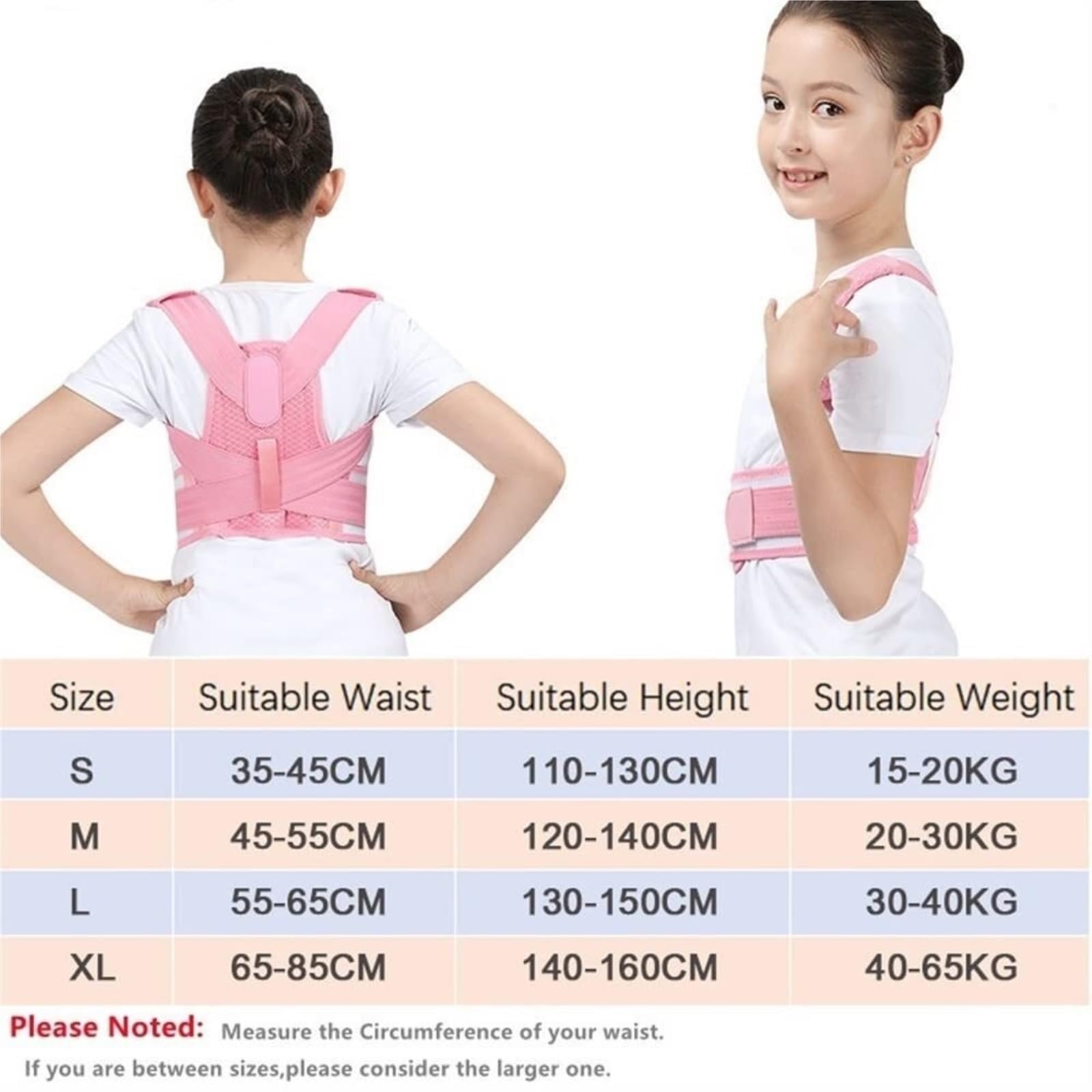 Faja Lumbar Corrector De Postura De Espalda, Corsé Ortopédico, Descompresión De La Columna Lumbar Y Hombros, Soporte De Cintura Y Corrección Cinturón Apoyo Lumbar(Pink,M)