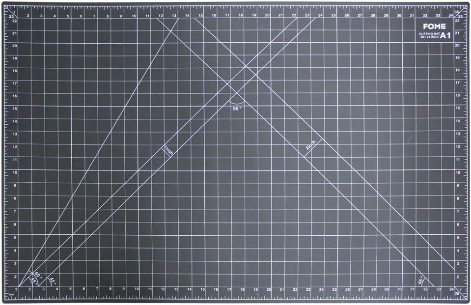 FOME Self-Healing Cutting Mat, A1 Size Cutting Mat 24x36in 5 Layer PVC Construction Double Sided Non-Slip 3mm Thick Professional Gridded Rotary Mat for Cutting, Sewing, Crafts and Cropping Photos
