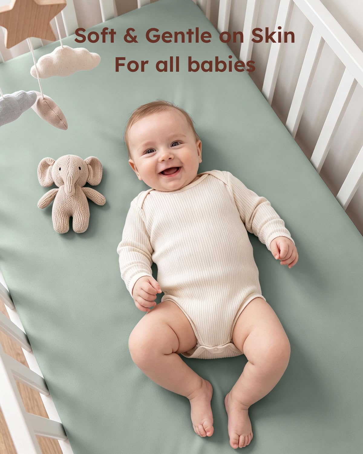 2-Pack Baby Crib Sheets 52x28 (Green+Leaf) M33530