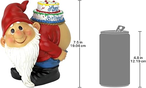 Miniatura 7 de Design Toscano Loonie Moonie - Estatua de gnomo de jardín de feliz cumpleaños