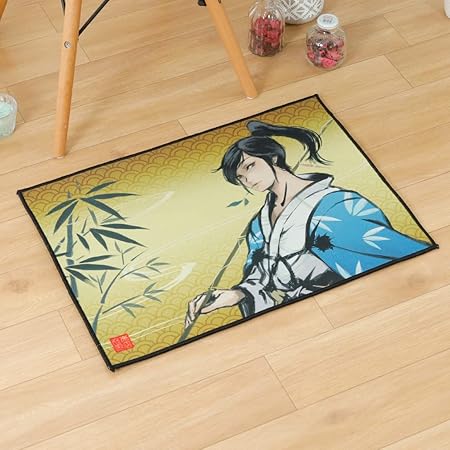 Amazon Storepocket 玄関マット 室内 洗える おしゃれ 和風 滑り止め 約43 61cm 侍 着流し 江戸 着物 キャラクター 和柄 マルチカラー かっこいい 百花繚乱シリーズ Storepocket 玄関マット