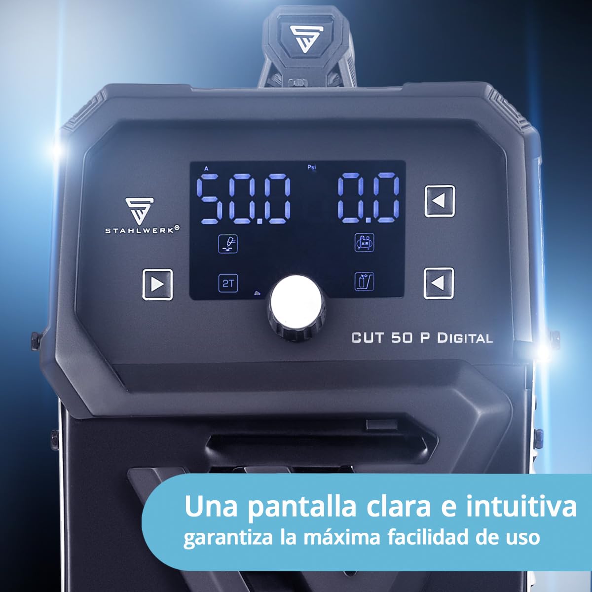 STAHLWERK Cortador de plasma CUT 50 P Digital – 50 A, capacidad de corte hasta 20 mm, encendido HF Pilot, interfaz THC para control de altura CNC, Inverter Plasma Cutter