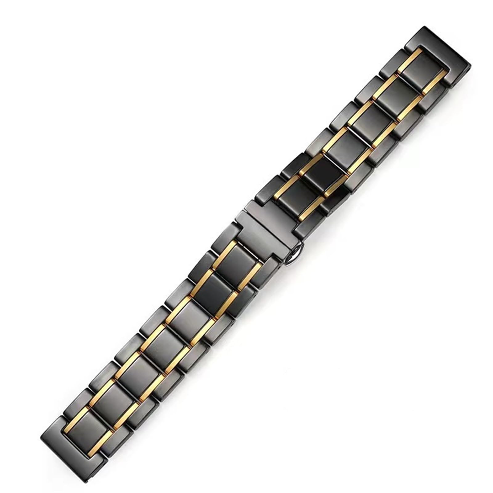 Generico Cinturino Acciaio E Ceramica, Sgancio Rapido | Compatibile Con Diametri Da 20/22 Mm, Adatto Sia Per Uso Professionale Che Sportivo, Per Uomini E Donne (Black Red 20mm)