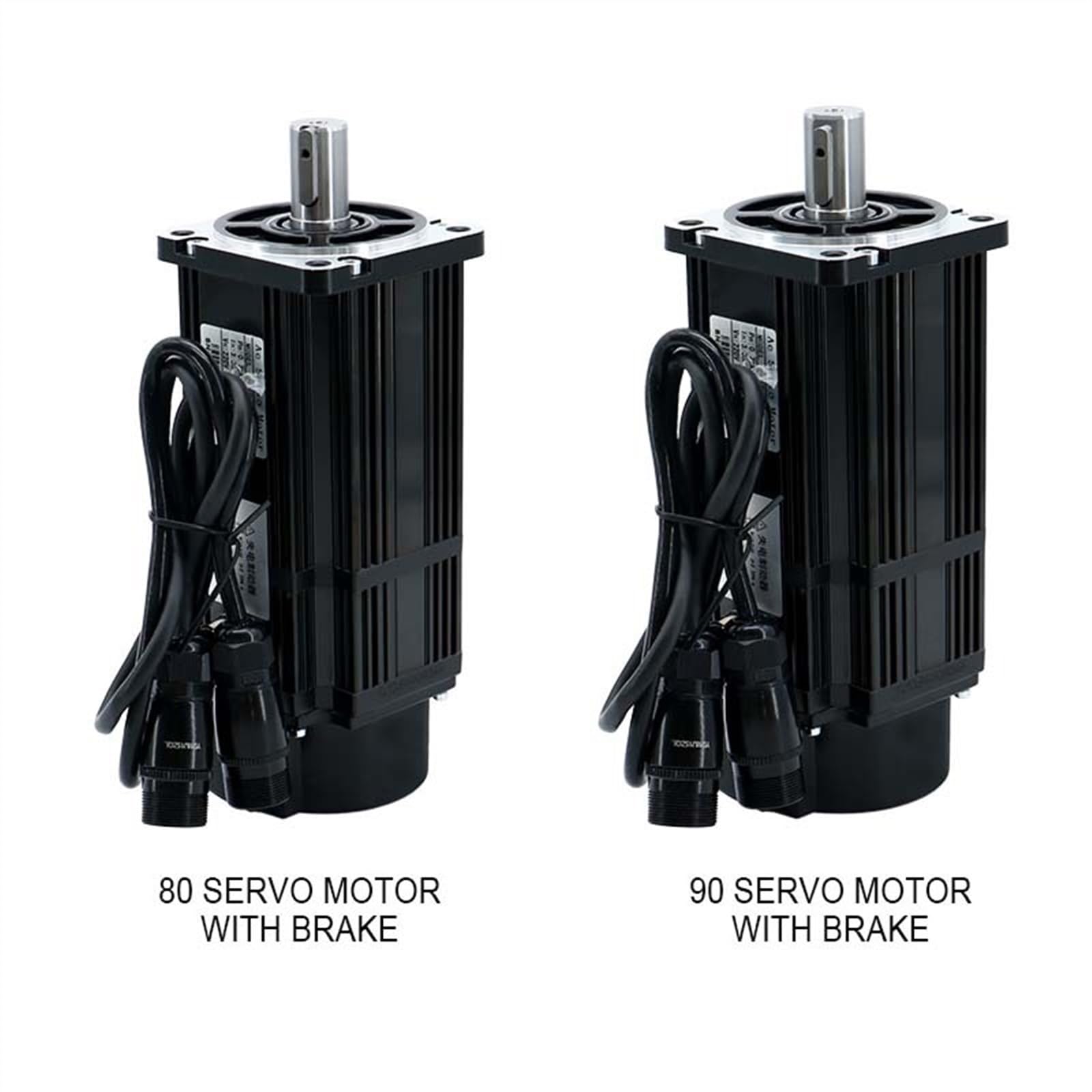 Motore passo-passo, Flangia servomotore 80ST-M02430 / 90ST-M02430 750w 80 2,4 Nm con driver CA A1-SVD15 Kit 0,75 kW for fresatrice CNC(80st With brake)
