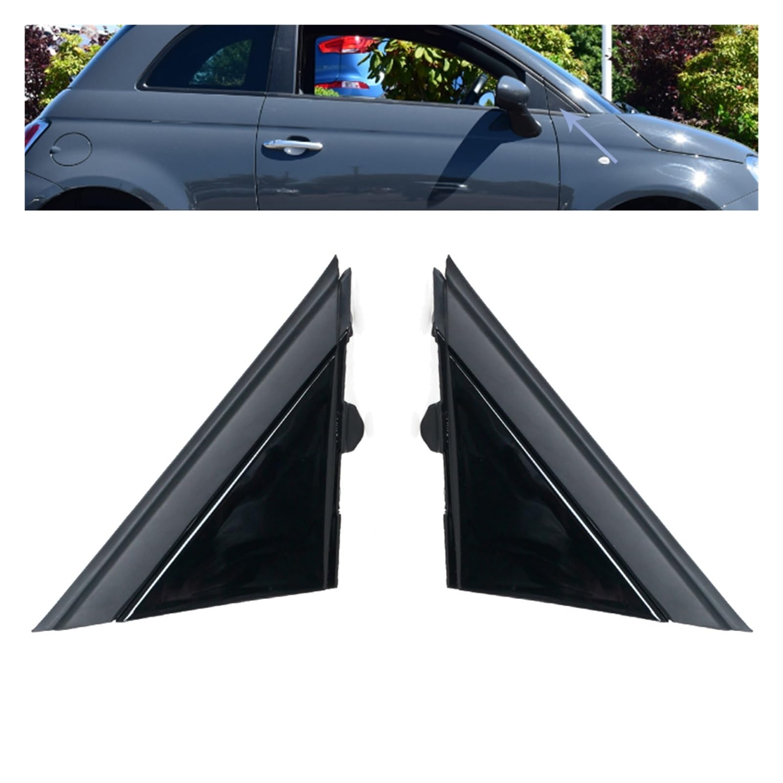 Copri Bandiera Per Specchietto Retrovisore Esterno, Triangolo Auto Conducente E Lato Passeggero Copri Bandiera Per Specchietto Retrovisore Esterno 1SH17KX7AA 1SH16KX7AA Per (Nero - 11