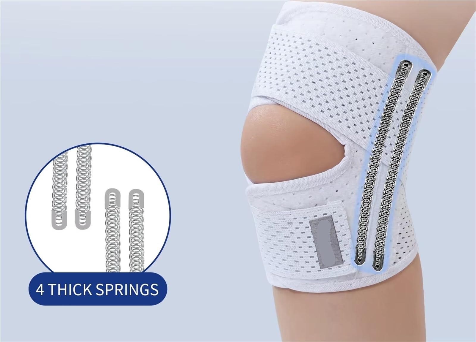 Sport-Knieschoner 1Pc Knieorthese mit seitlichen Stabilisatoren, atmungsaktiv, verstellbar, Lauftraining FüR Sportarten(S)