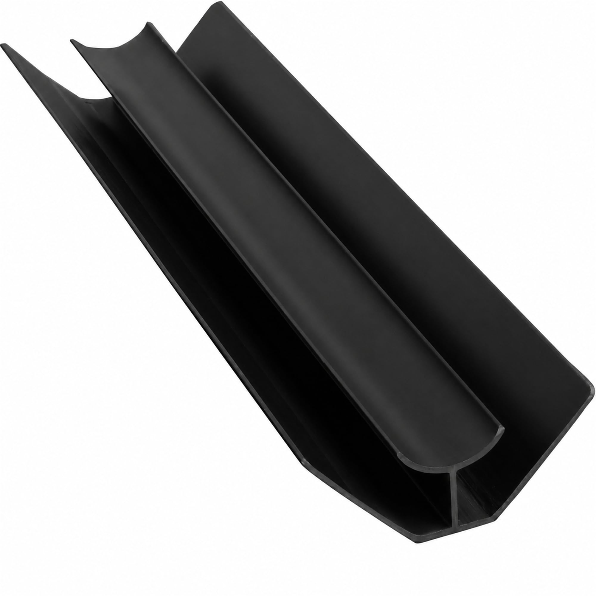 Built Right Shower Splash Panel Trims, Bathroom Cladding Trim, End Cap, Internal, External, H & L Trim, 2400mm, 10mm (Black, Internal Trim)