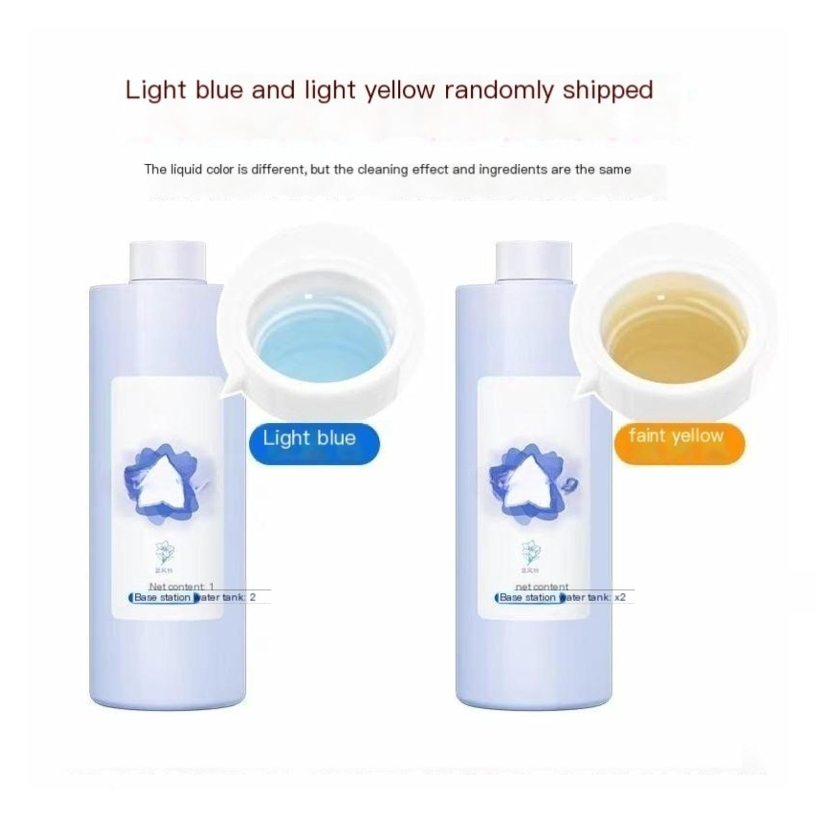 Líquido limpiador de pisos。 Aroma de campanilla de viento azul, 1L (33.8fl oz). Compatible para DEEBOT X2 /X2 OMNI / X2 COMBO。 Soluciones de limpieza de suelos(1L/2pc)