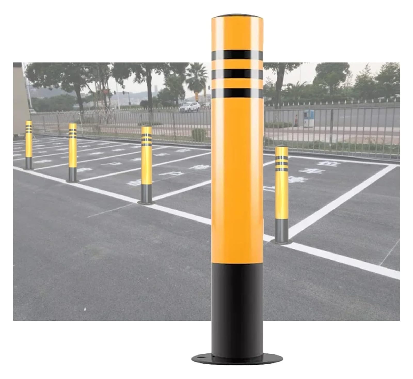 YNBSHGAA Heavy Duty Steel Bollards for Parking Lot and Driveway Safety Protection,1pck-75cm/29.5in
