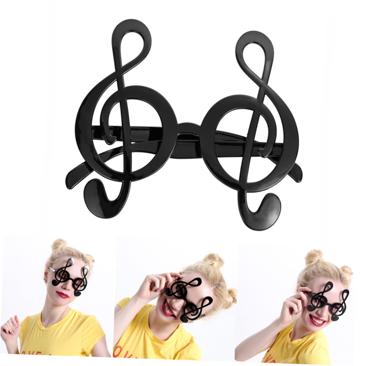 OKUMEYR Concert Glass Music Notes Decor Rave Party Glasses Unique Funny Note Glasses for Adults Boys and Girls