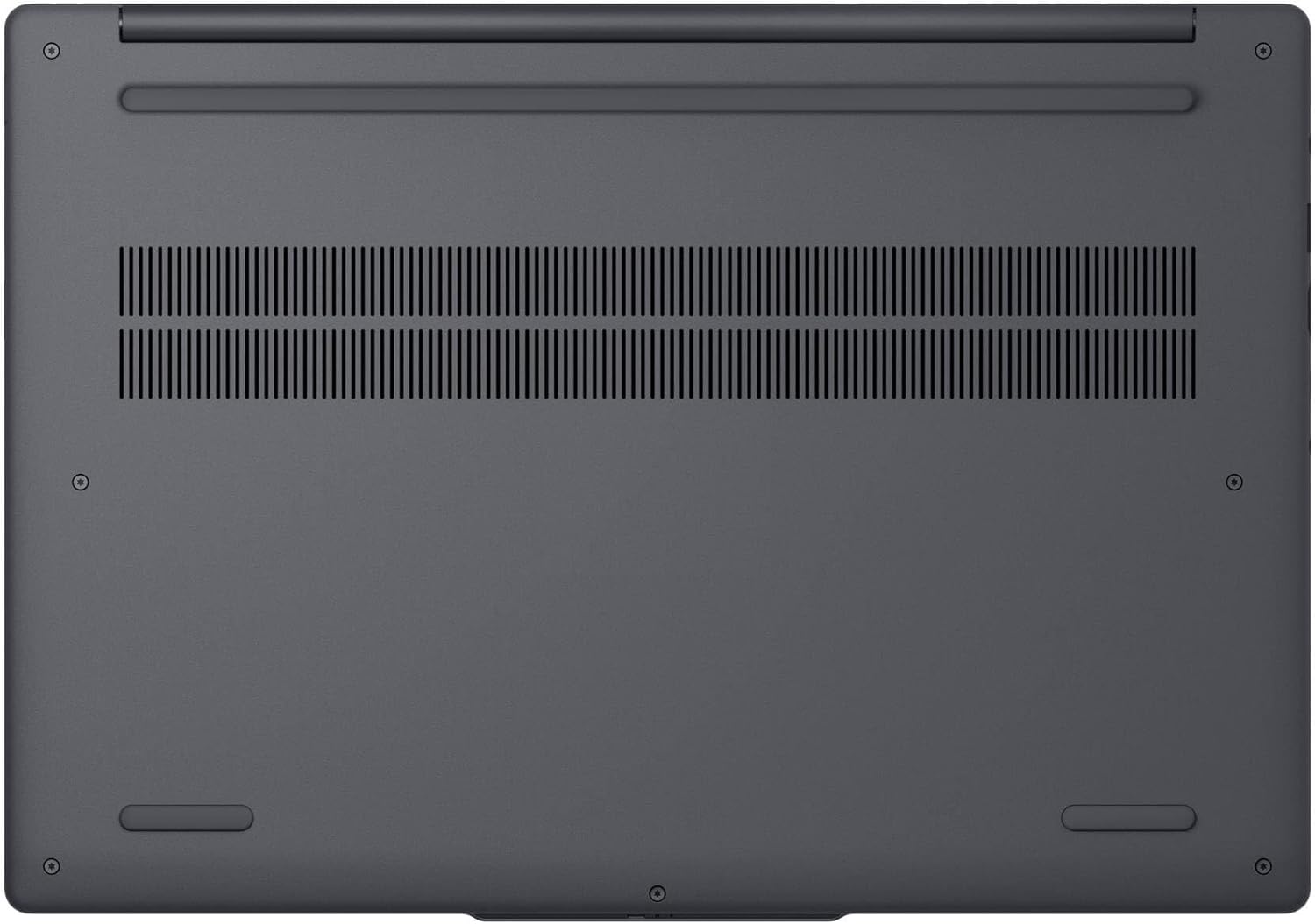 Bottom view of the Lenovo IdeaPad Slim 3 15Q8X10 Laptop, showing ventilation grilles.