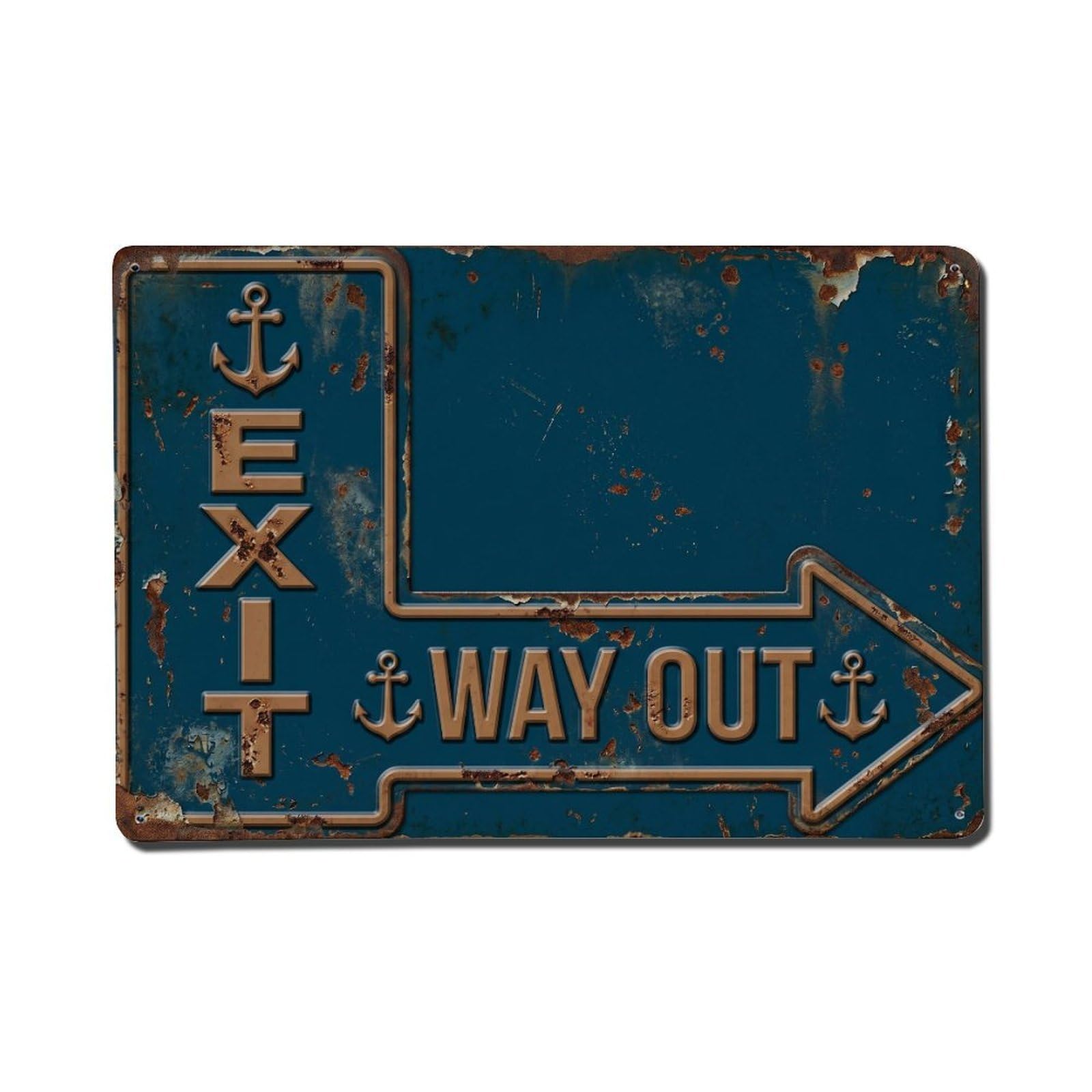 Exit This Way Out Entrance Guide Vintage Metal Tin Sign Plaque Wall Decor for Cafe, Club, Garden Metal Poster 8x12Inch