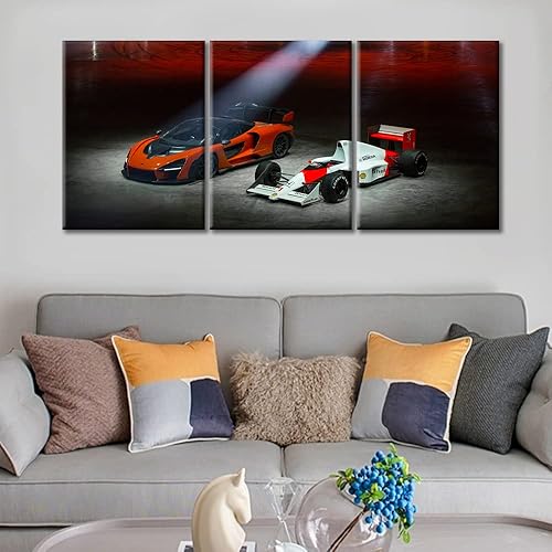 Miniatura 4 de Imágenes de autos deportivos y autos de carreras para sala de estar Arte de pared de hipercoches Impresiones en lienzo Pintura de autos de velocidad