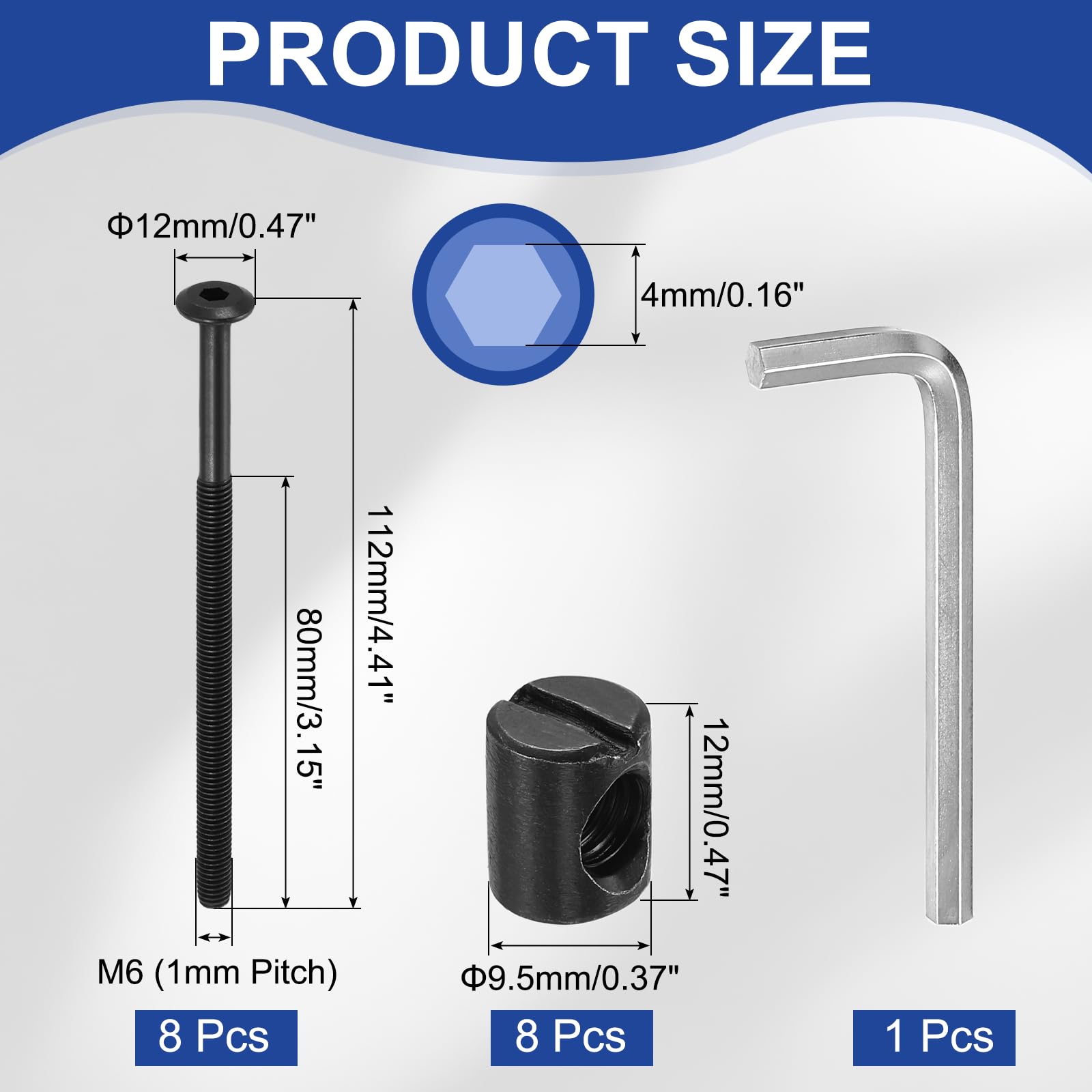 PATIKIL Furniture Bolt Nut Set - Image 2