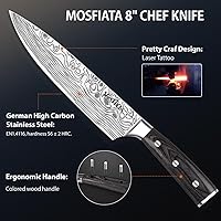 Vista 3 de MOSFiATA Juego de Cuchillos de Chef Profesional con Acero Inoxidable Alemán de Alto Carbono Juego de Cuchillos de Cocina de 3 Piezas con Protector