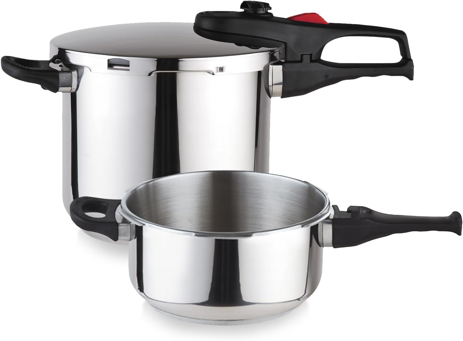 Praktika Plus, 4 + 6 Litre Pressure Cooker Set 22 cm 18/10 Stainless Steel
