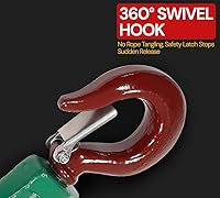 Vista 3 de Mytee Products Bloque de arrebate con gancho WLL 2 Toneladas Polea de 3"' + ' Cable de alambre de 3/8" Pulley para rescate con enrollamiento