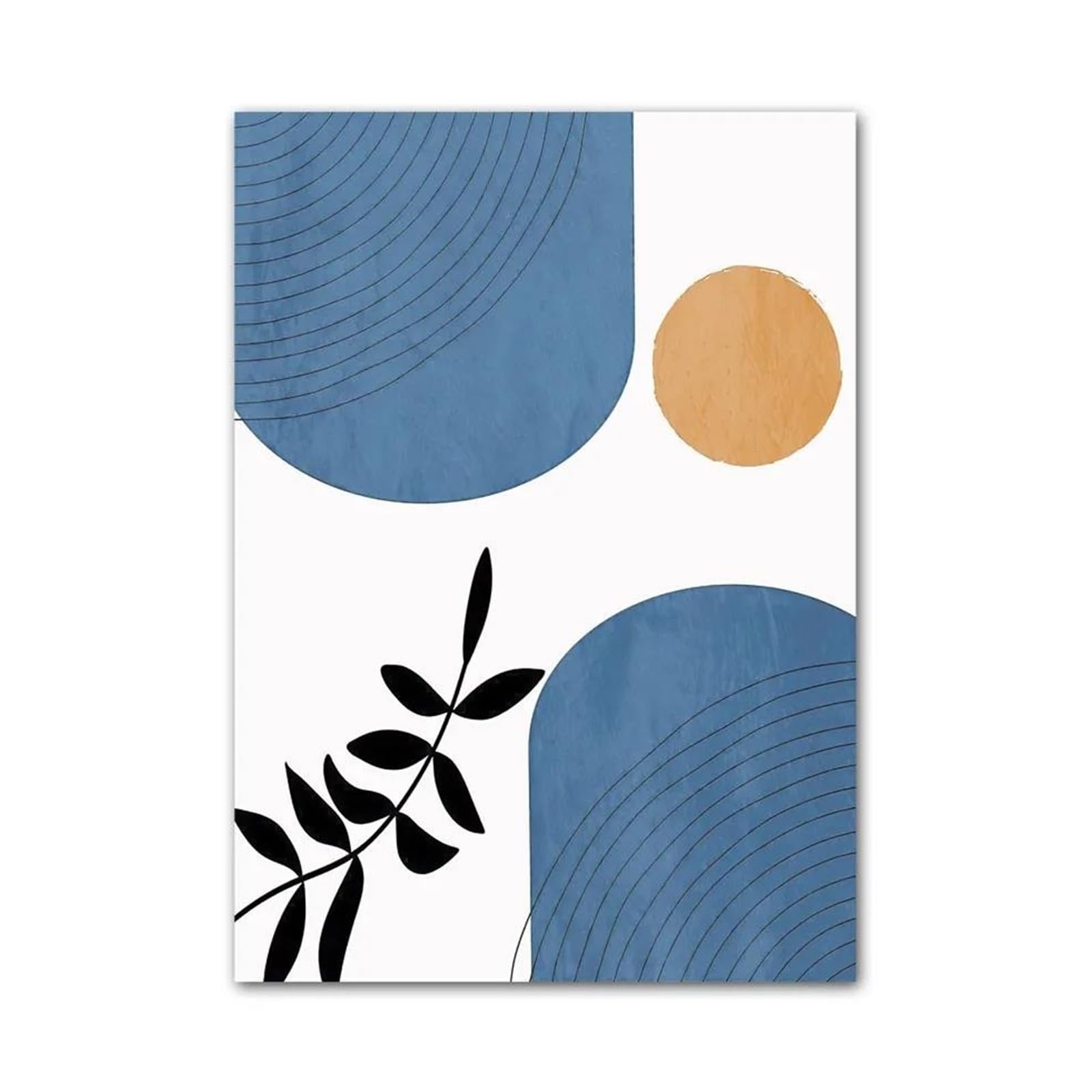 XENITE Wall Art Canvas Prints Mountain Sun Lines Rainbow Leaves Geometry Wall Art Canvas Painting No Frame Abstract Posters Prints Pictures For Home Decor(A,30x40cm)