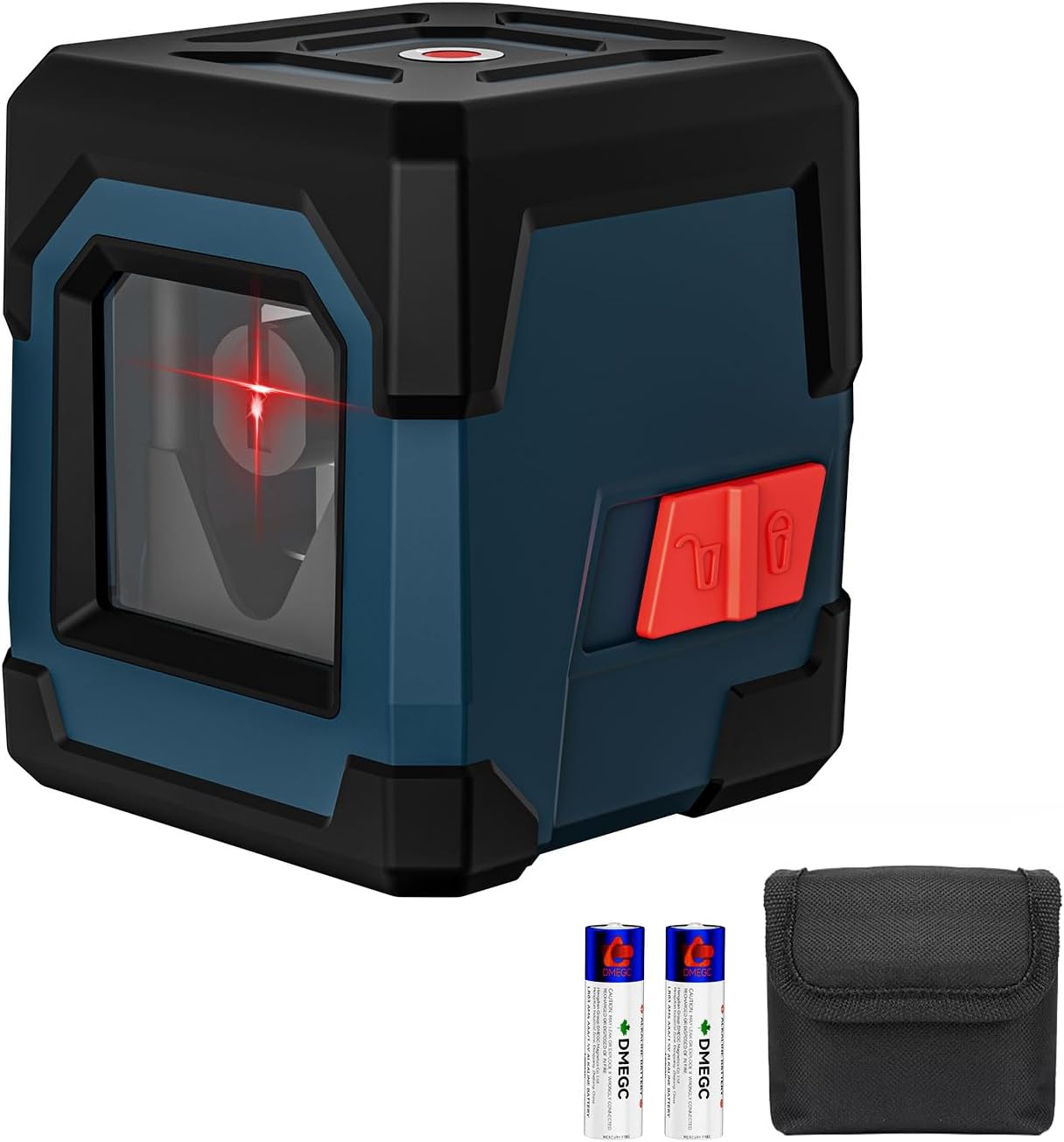 Laser Level, RockSeed Cross Line Laser with Self-Leveling, Vertical and Horizontal Line, Rotatable 360 Degree, Carrying Pouch, Battery Included (Red Laser, 2-Line)