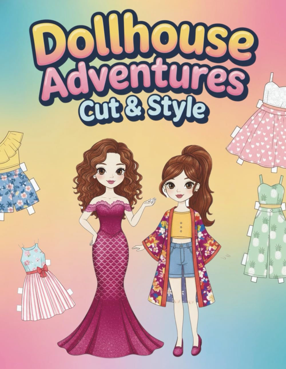 Dollhouse Adventures: Cut & Style: A Paper Doll Dress Up Book with Trendy Outfits and Beautiful Rooms (vintage papers dolls)