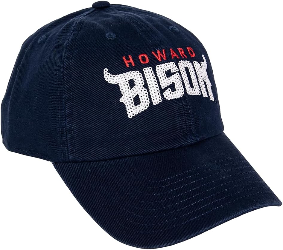 Desert Cactus Howard University Baseball Hat Bison HU Brimmed Embroidered Cap Adjustable Cloth Strap Adult (Style E) Blue