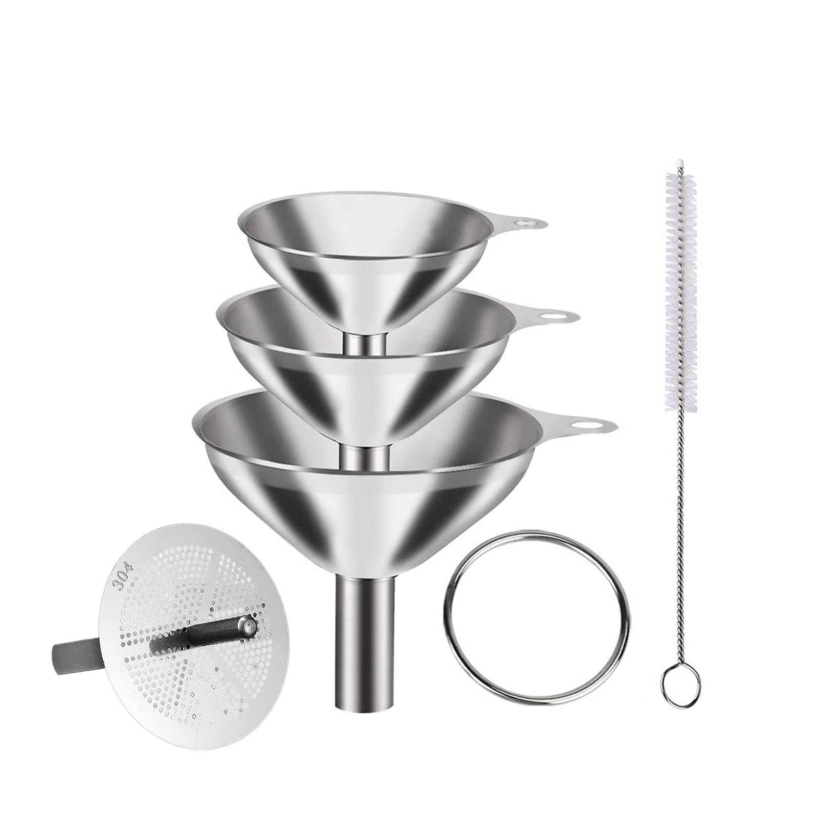 Amazon.co.jp: aninako 漏斗 ステンレス鋼 3サイズ ミニ 漏斗セット