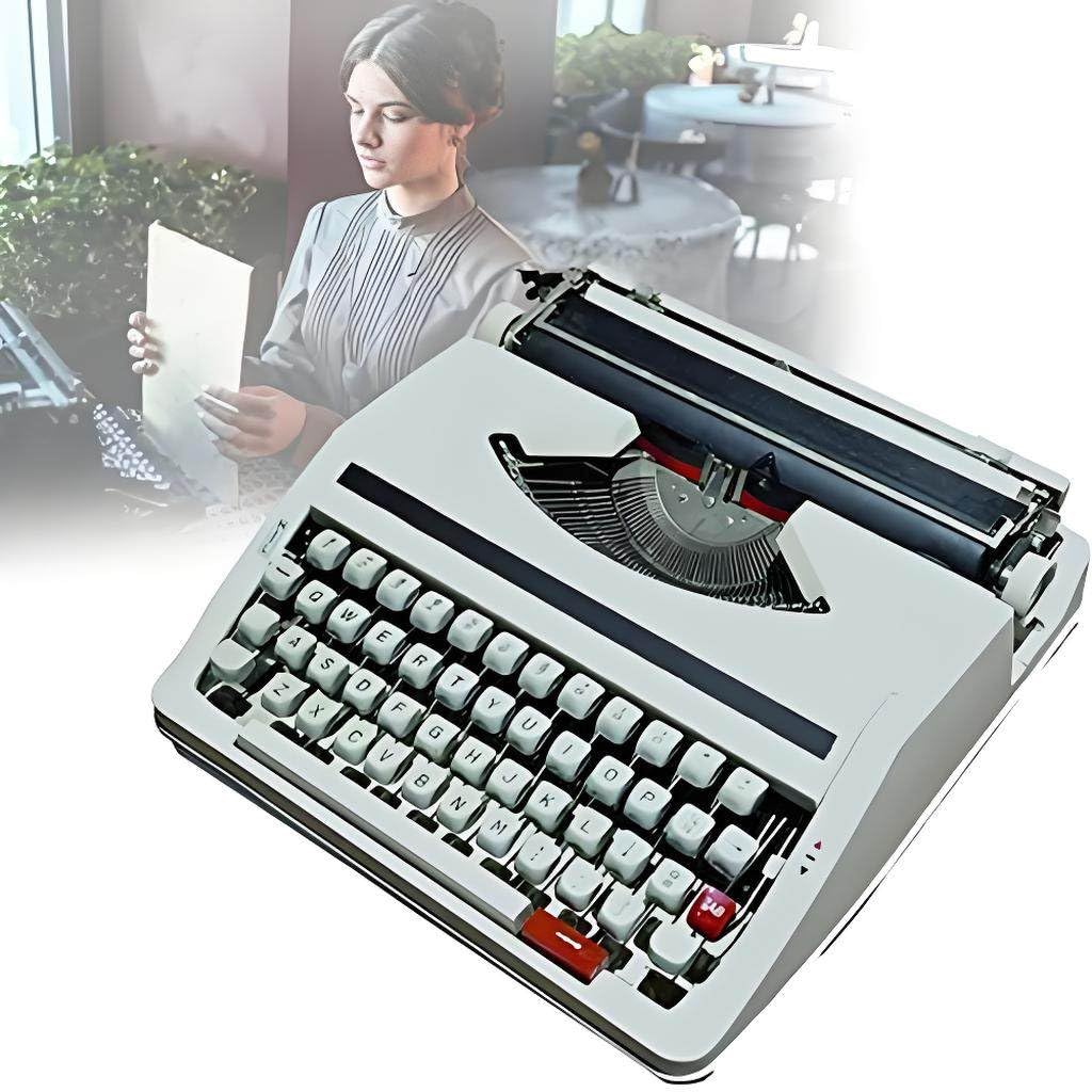 Macchina da Scrivere Meccanica Portatile Tradizionale Vecchio Stile, Macchina da Scrivere Manuale, la Scelta Migliore per un Insegnamento Immersivo Della Digitazione Basato su Principi Meccanici.