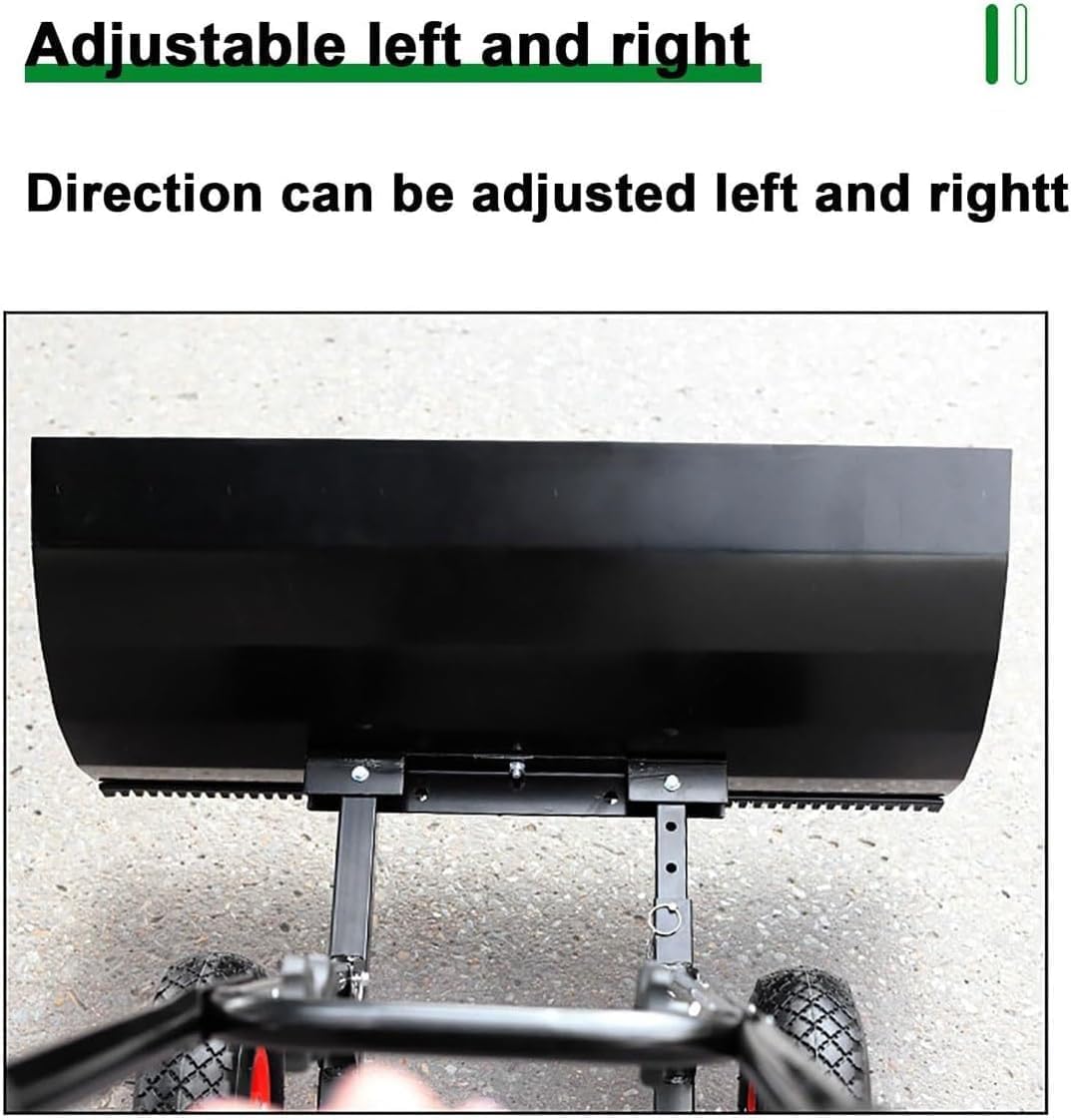 ELEFOCUS Heavy-Duty Rolling Snow Shovel with Adjustable Handle, 74 * 42cm Wide Dual-Purpose Ice and Snow Removal Blade, with Wheels