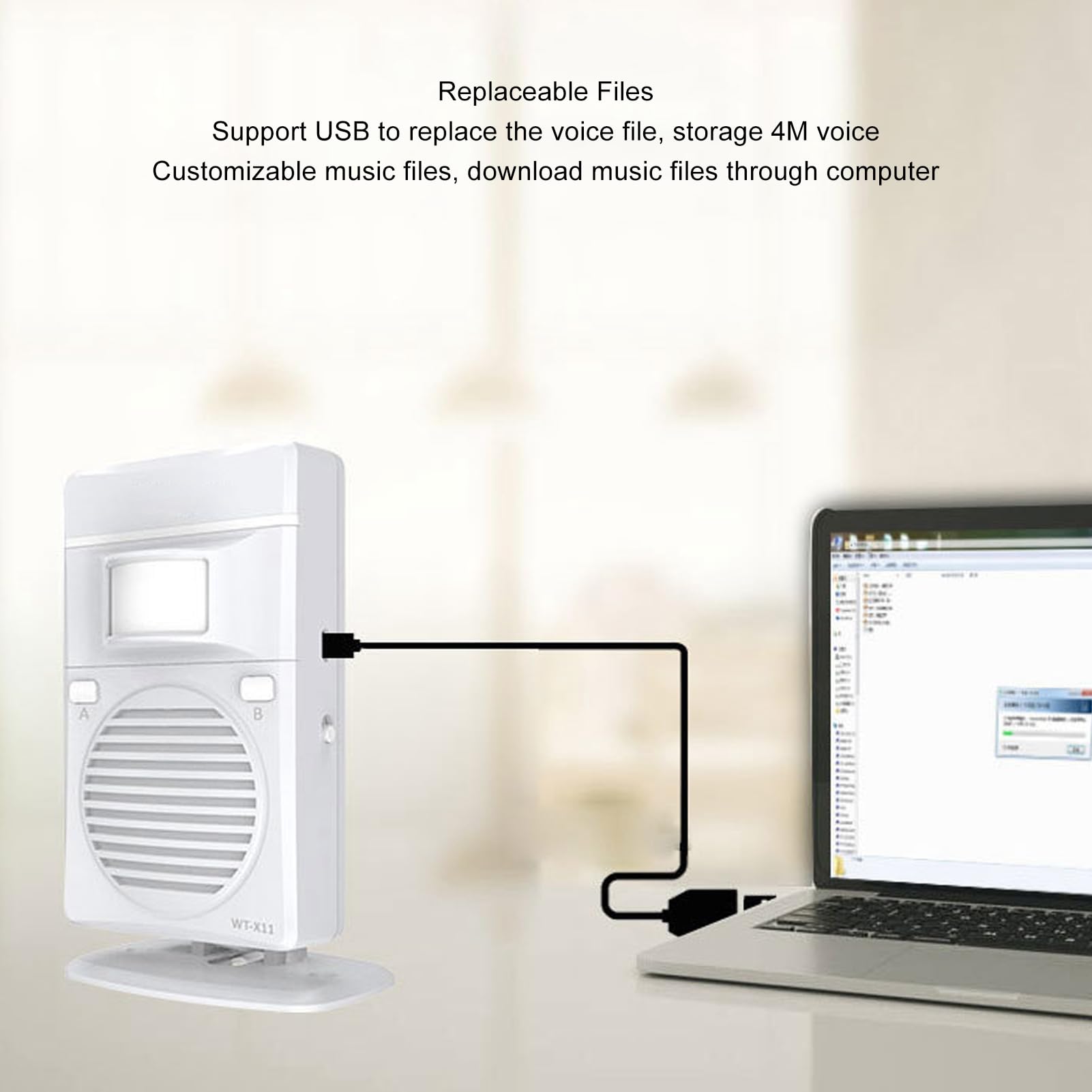 Lettore Audio con Sensore di Movimento IR, File MP3 Riproduci Musica Vocale Pubblicità Lettore Vocale Attivato Dal Movimento per il Negozio, Riproduzione Automatica (EU)