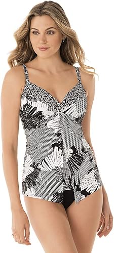 Miraclesuit Traje de baño para mujer, con nudo de amor, escote de corazón, brasier con aros, tankini