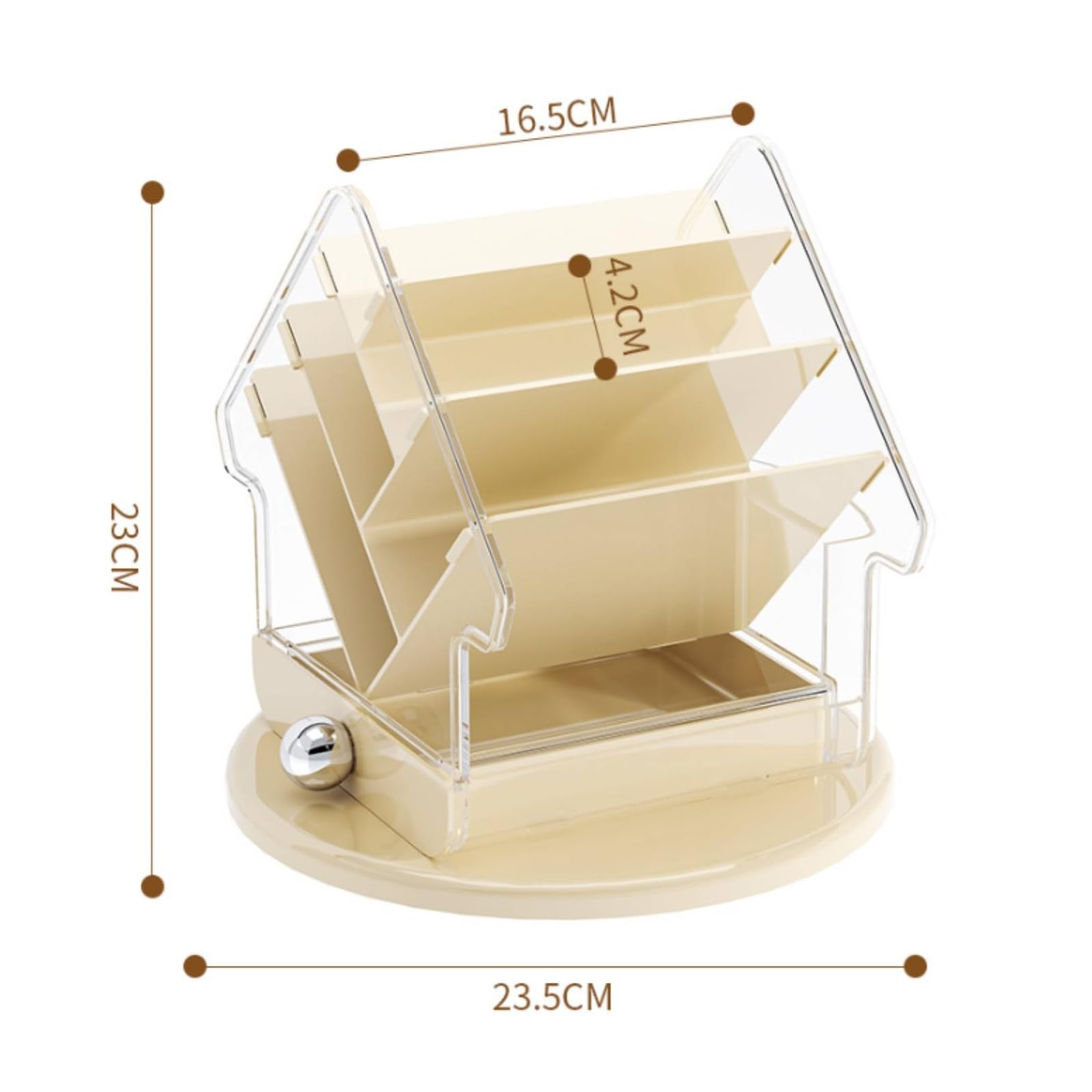 Organiteur Bijx Cosmétiques Traparent Support Maquillage en Forme Compact Rangement Maquillage Rotatif pr Chambre, Jaune Rose