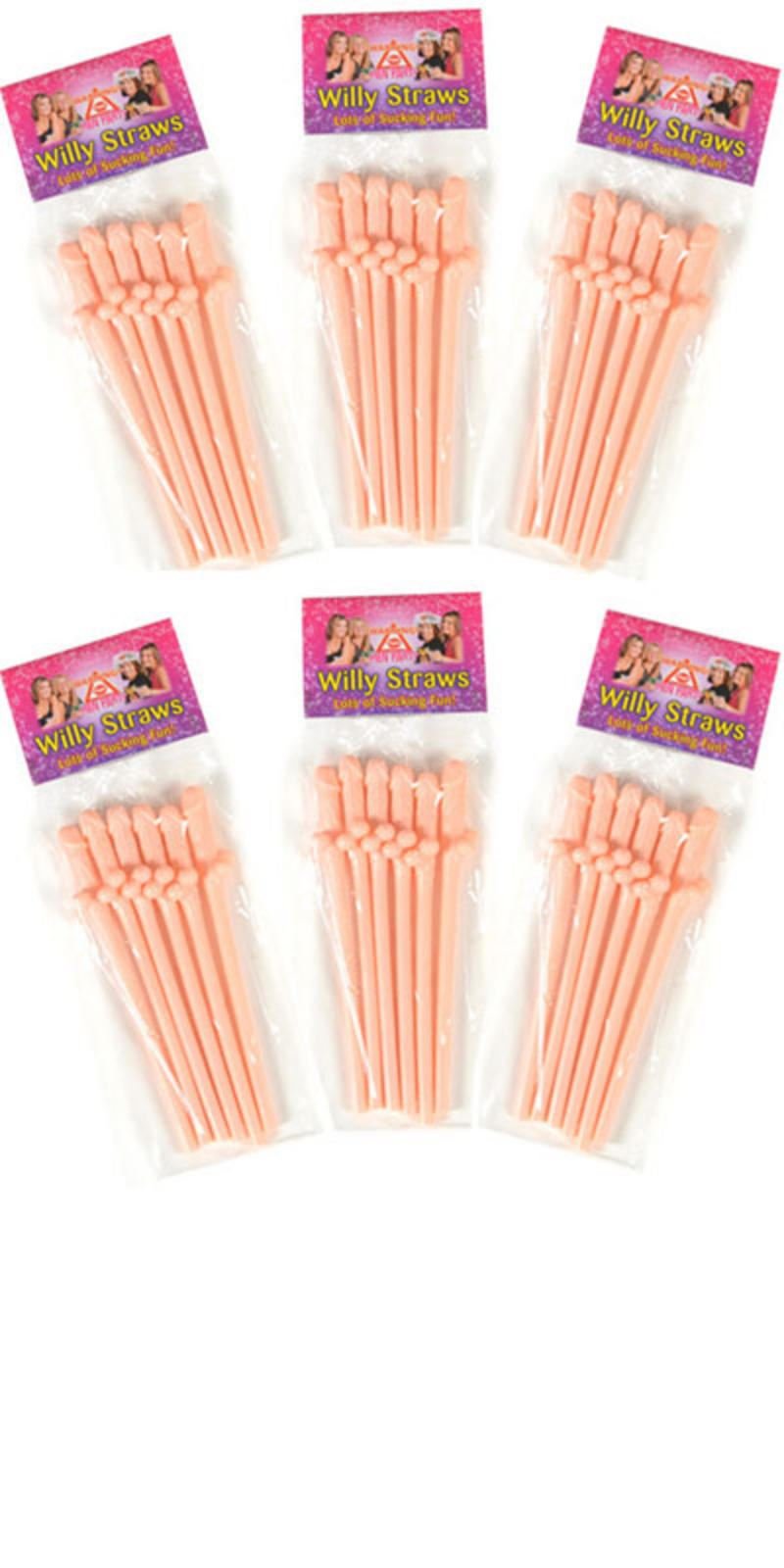 Frisky Penis Sipping Straws 10 Pack – Flesh Tone Bachelorette Party Gag Gift & Funny Novelty