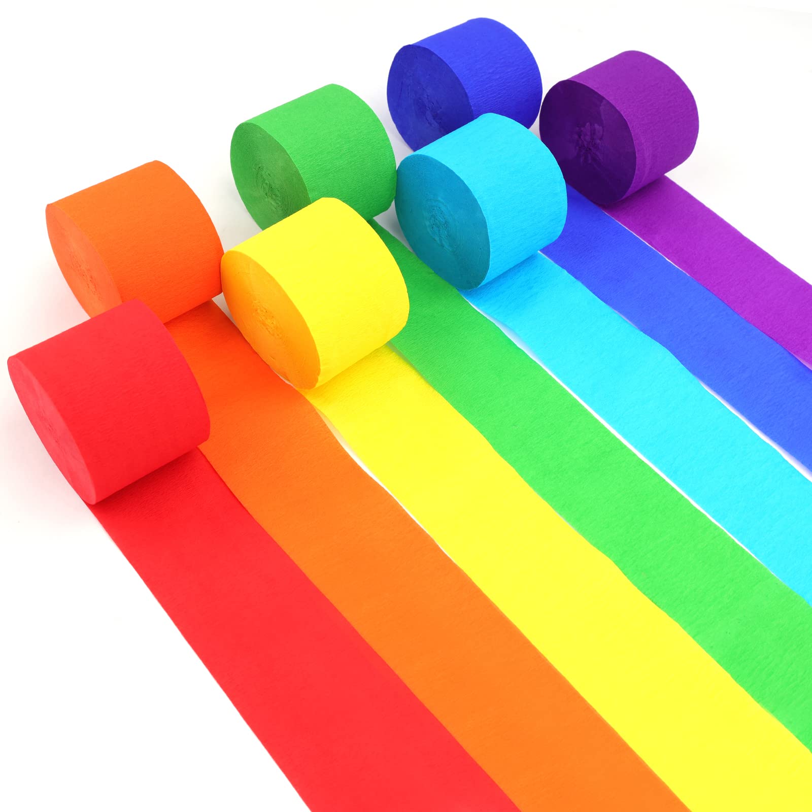 10 Rouleaux De Banderoles En Papier Crépon - Largeur 4,5 Cm, Longueur 25 M - Multi-couleurs Pour Décorations Fête, Anniversaire, Mariage