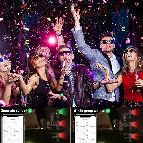 Led Flood Light Outdoor Color Changing Led Stage Landscape Lighting, Rgb Bluetooth Smart Floodlights Outdoor App Control,16 Million Colors,Timing,Music Sync, Ip66 Waterproof Us 3-Plug (1 Pack, 100W) #TOP4