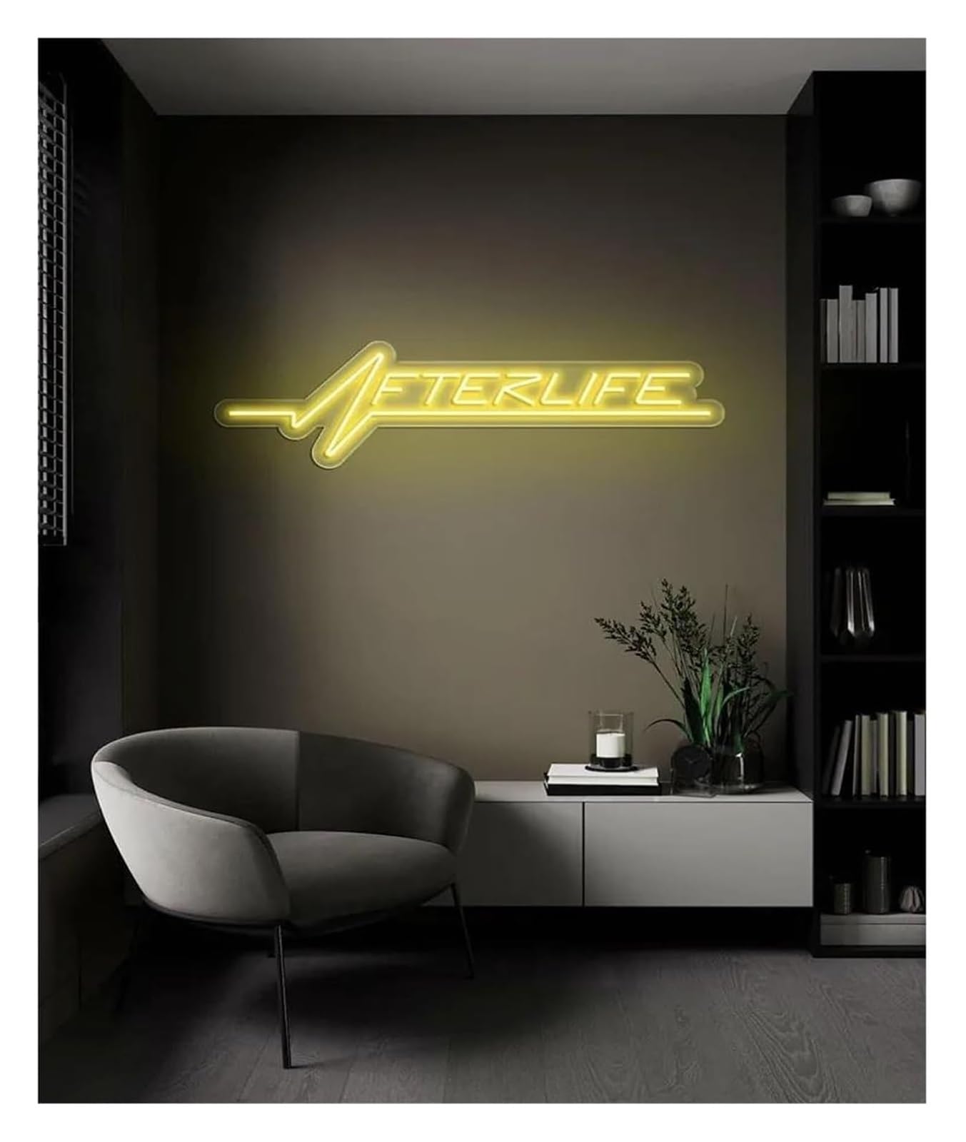 Néon Lampe murale néon Afterlife pour les fans de cyberpunk, luminaire décoratif pour salle de jeux, 50 cm(B)