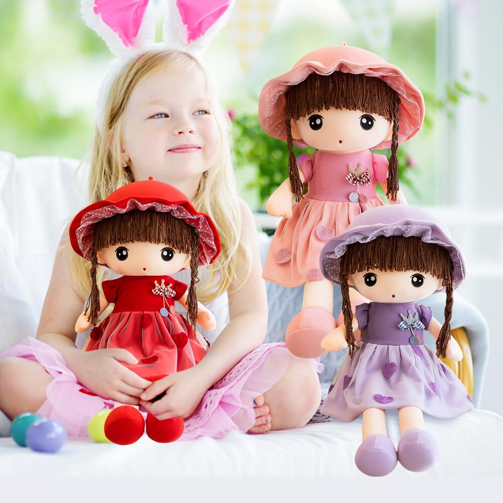 Surakey Poupée Princesse 50 Cm – Peluche Hyper Douce Avec Robe Et Noeud, Copine Câline Pour Fille De 0 à 5 Ans – Cadeau Anniversaire Ou Noël