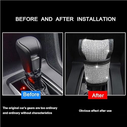 Miniatura 6 de Bling Bling - Funda para pomo de palanca de cambios automática, con diamantes de imitación brillantes de cristal, protector de palanca de cambios de