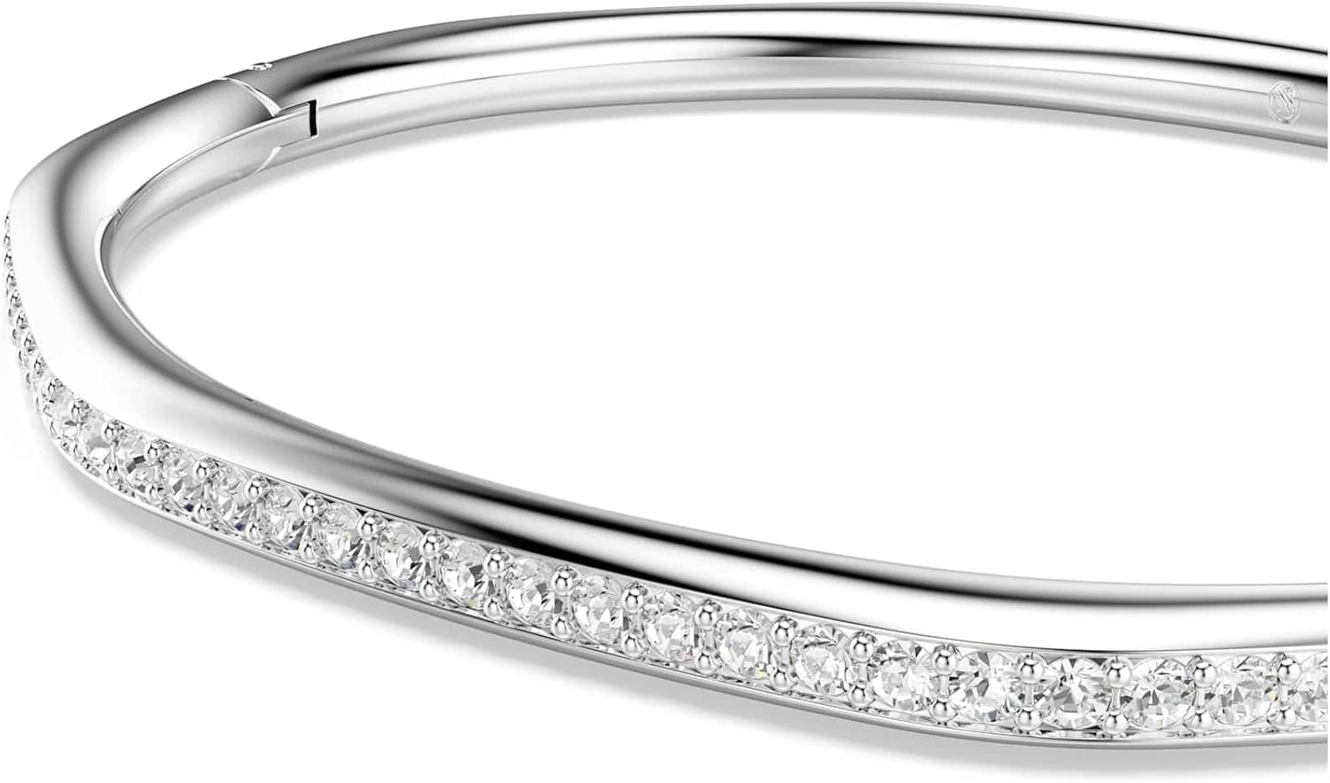Swarovski Dextera bangle, Octagon shape, Round cut, White, Rhodium plated