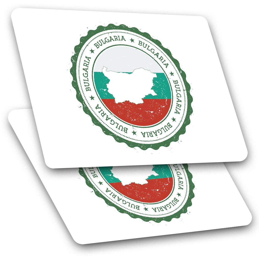 2 x 10cm Rectangle Vinyl Stickers - Bulgaria Sofia Church Flag Travel 7954