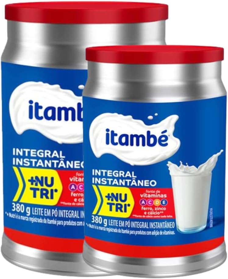 2 Latas- Leite em pó Integral Instantâneo Itambé 380g
