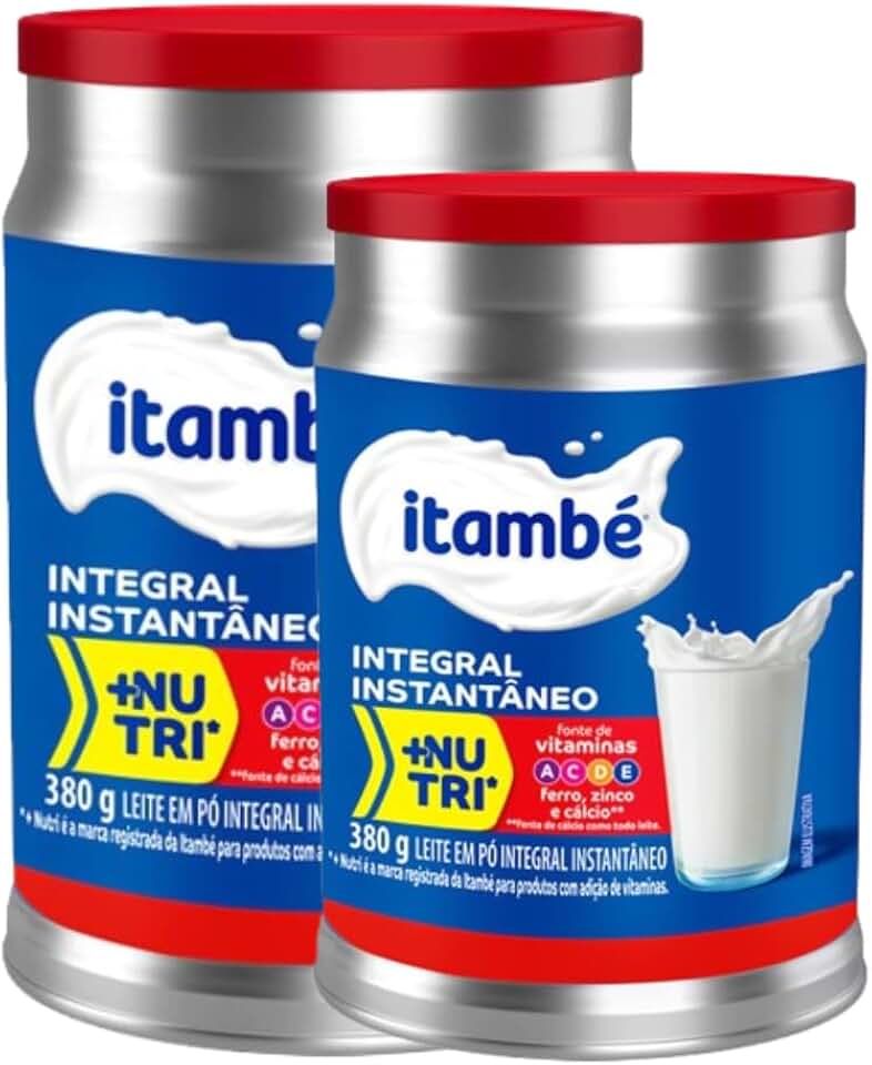 2 Latas- Leite em pó Integral Instantâneo Itambé 380g