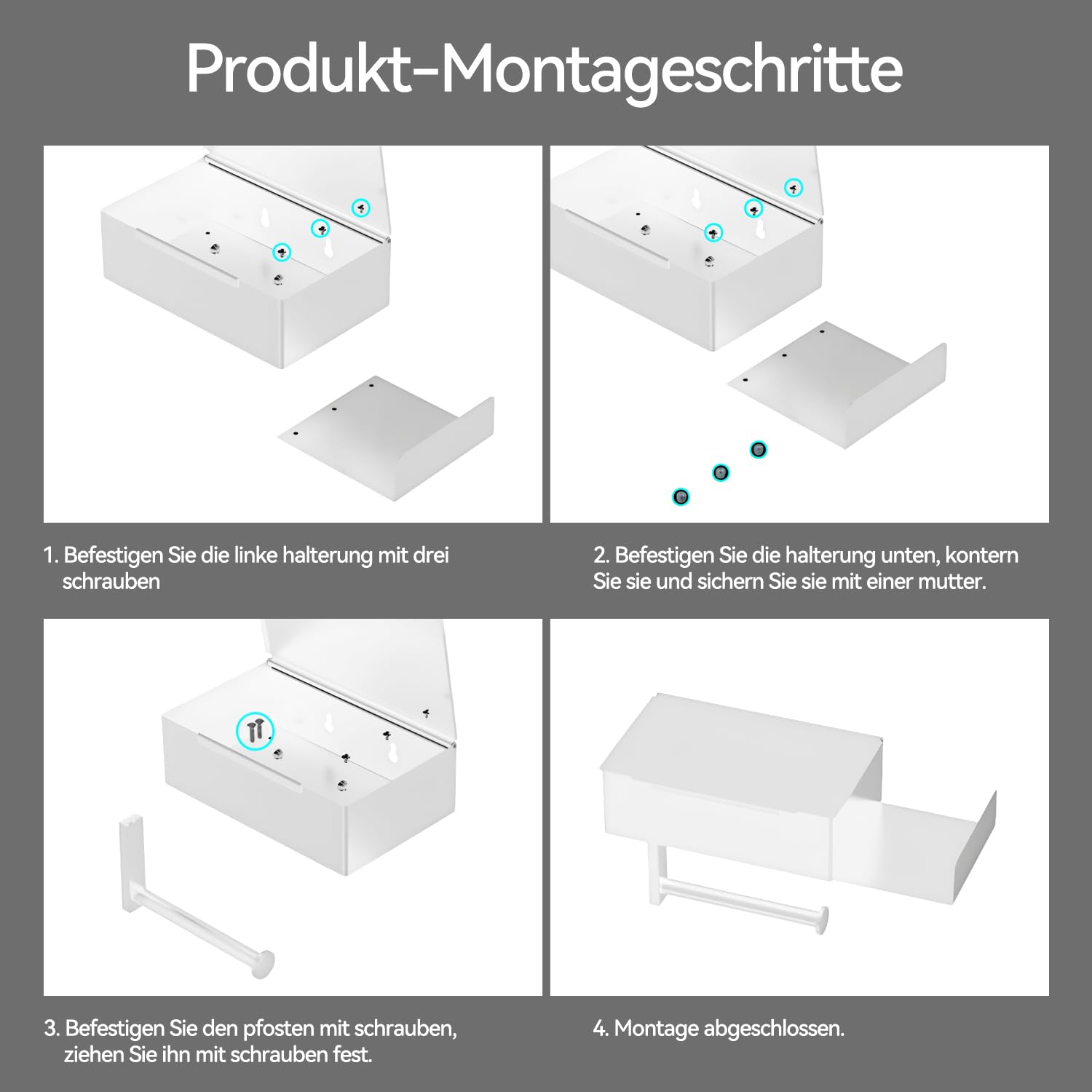 Porte-rouleau De Papier Toilette En Acier Inoxydable Autocollant Ou Percage Pour Toilettes Salle De Bain Cuisine Noir 99070416