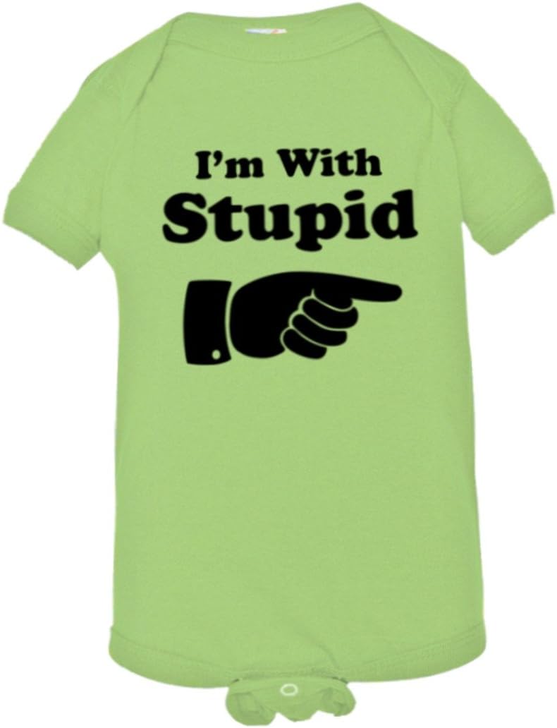 Baby Creeper I Am With Stupid Commercial Funny HQ 1-Piece Jumper