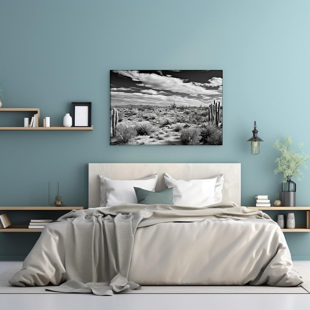 Canvas for Living room. Whispers from the Wilderness: Embracing Solitude in a Desert Expanse, 27 x 18 inch Canvas Wall Art - Modern Home Decor - 69x46 cm (27x18 inch)